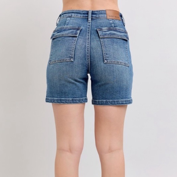 Judy Blue Full Size High Rise Denim Shorts - Picture 3 of 9